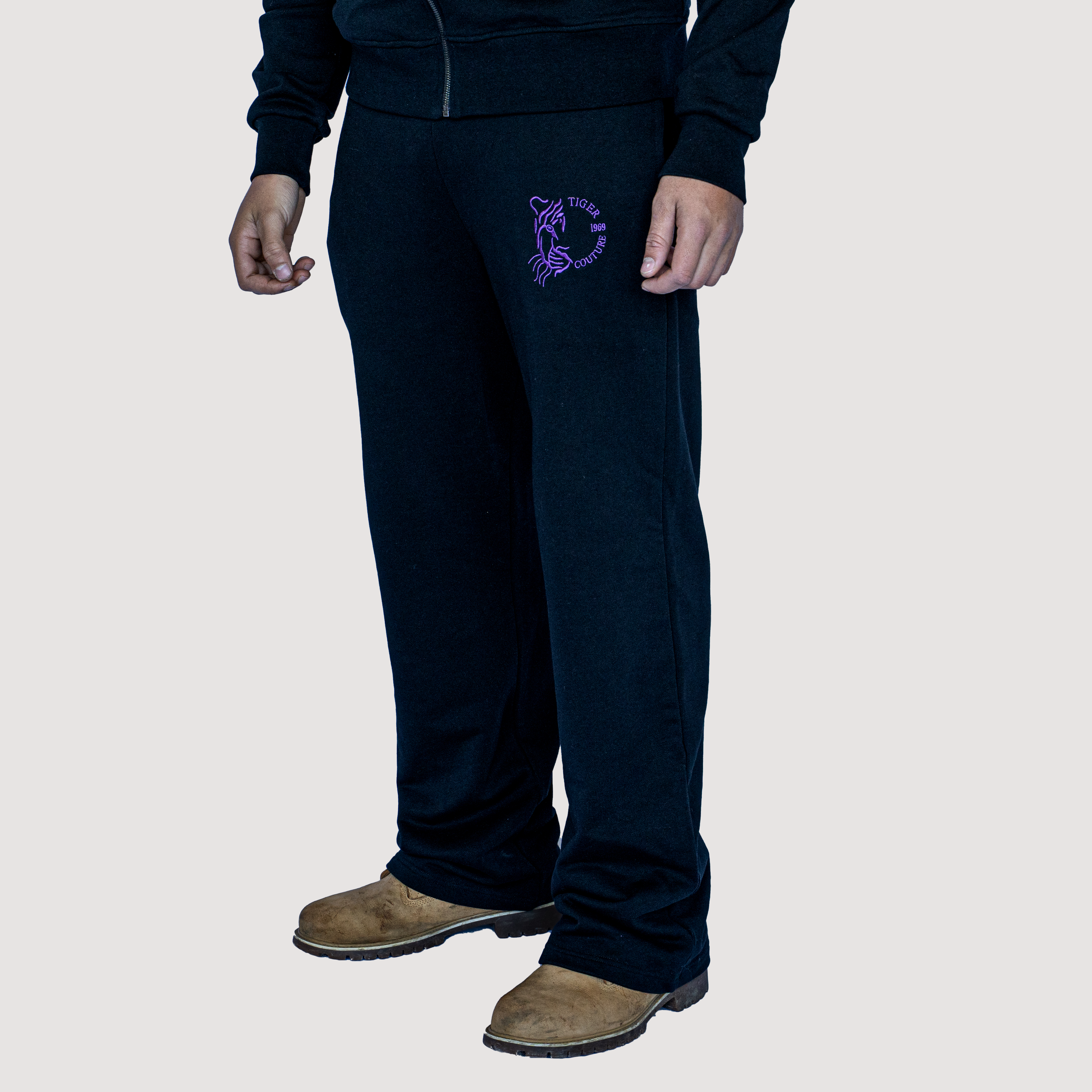 Jogging Premium noir – Coupe Droite Tiger Couture