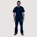 T-shirt Oversize Noir – Broderie Violette Tiger Couture