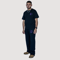 T-shirt Oversize Noir – Broderie Violette Tiger Couture